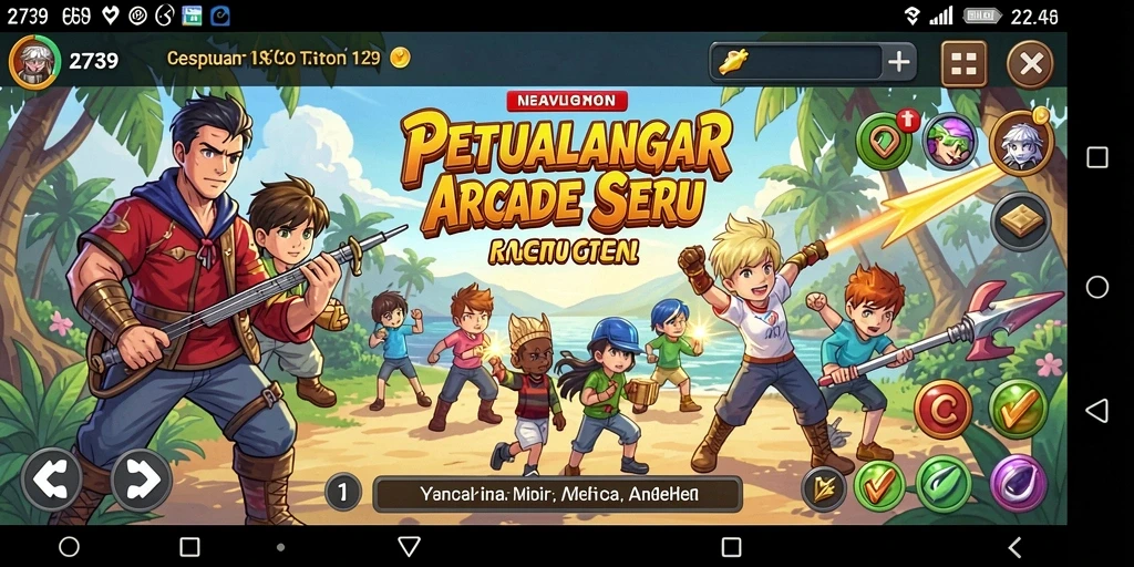 Tangkapan layar permainan 2739 menampilkan aksi seru dalam gameplay Arcade.