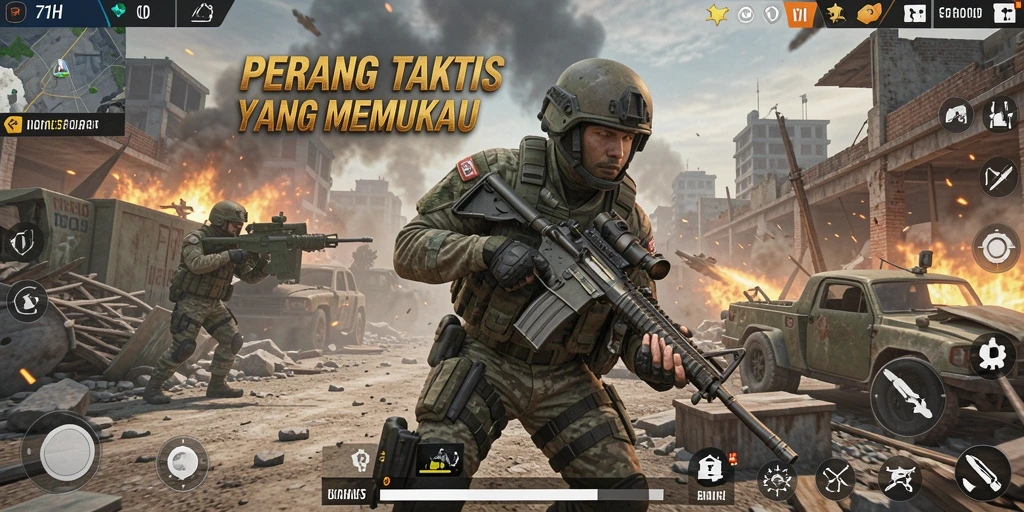 Screenshot utama 71H menampilkan aksi pertempuran seru dalam gameplay TPS.