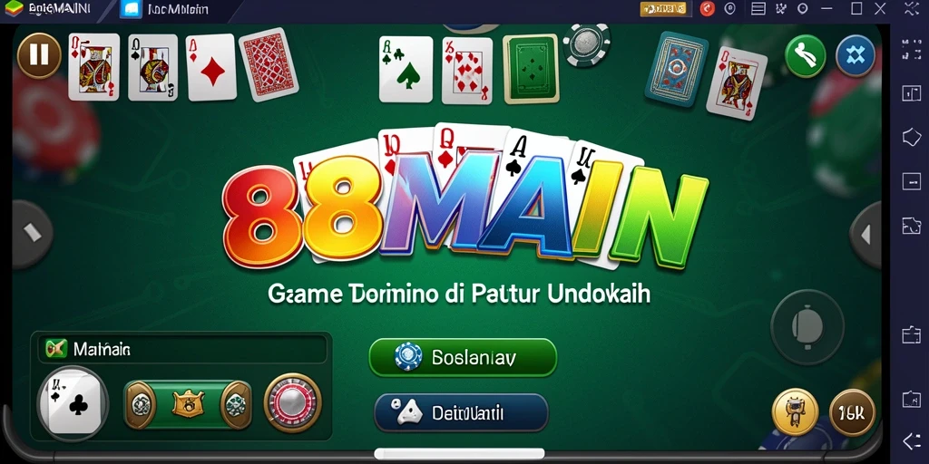 Tampilan gameplay seru dari 88MAIN yang menampilkan strategi bermain Domino.