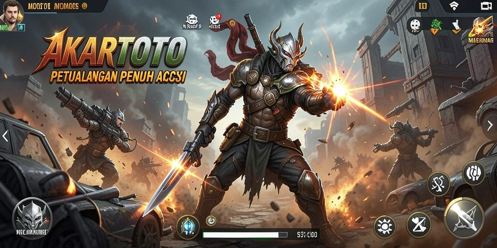 Screenshot gameplay AKARTOTO menampilkan aksi pertarungan yang mendebarkan.
