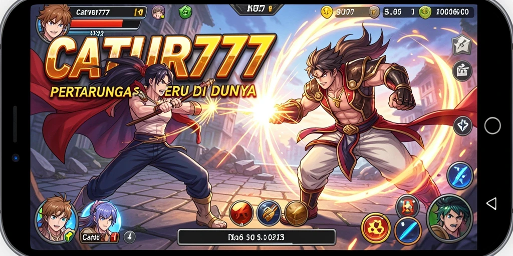 Screenshot gameplay CATUR777 dengan karakter anime yang menarik.