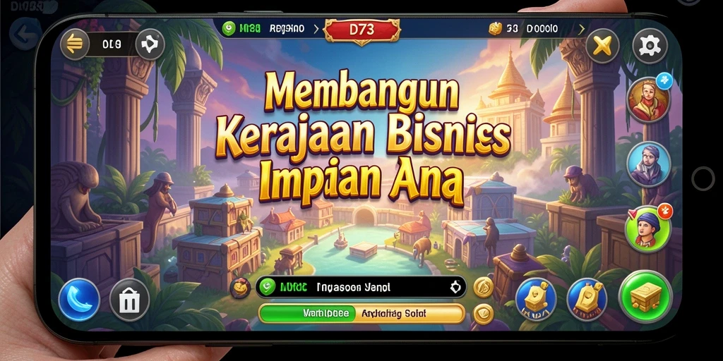 Screenshot gameplay D73 menampilkan pengalaman Tycoon yang mendalam.