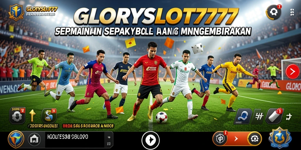 Tampilan gameplay menarik dari GLORYSLOT777 dengan aksi sepak bola yang mendebarkan.