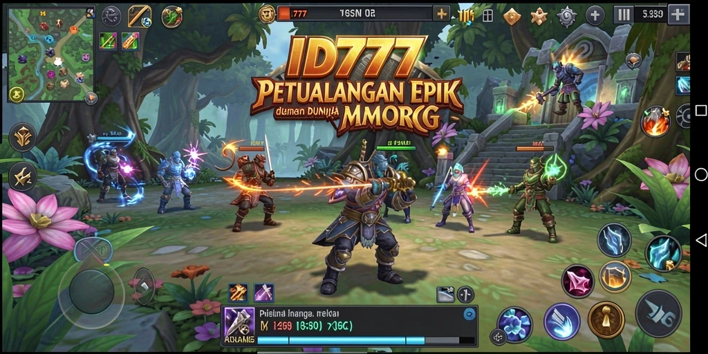 Tampilan gameplay epik dalam dunia MMORPG ID777 yang menakjubkan.
