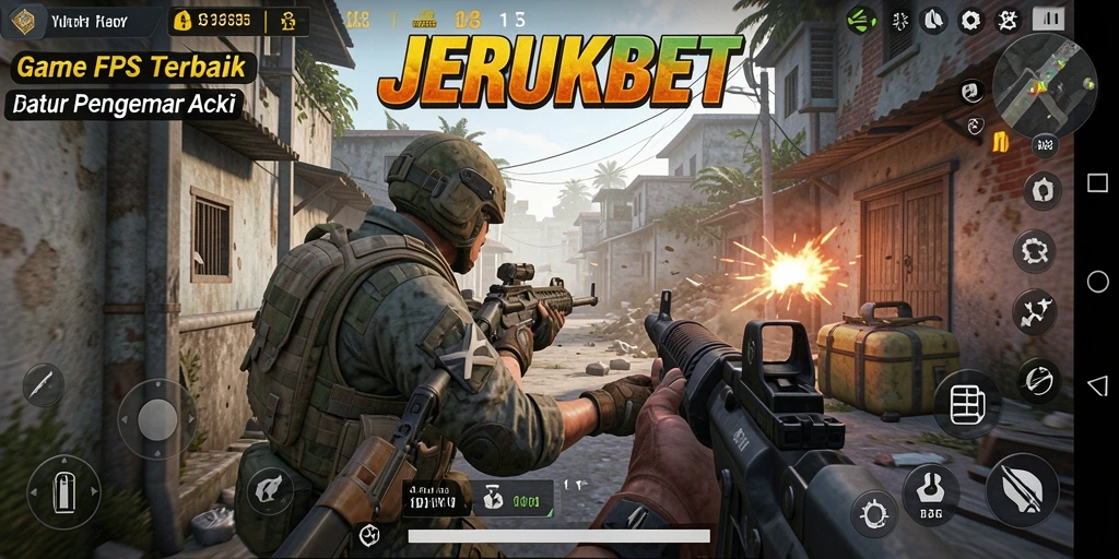 Screenshot gameplay JERUKBET menampilkan aksi tembak-menembak yang intens.