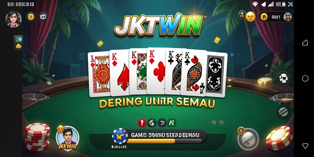 Screenshot menunjukkan gameplay seru JKTWIN di dalam game Domino.