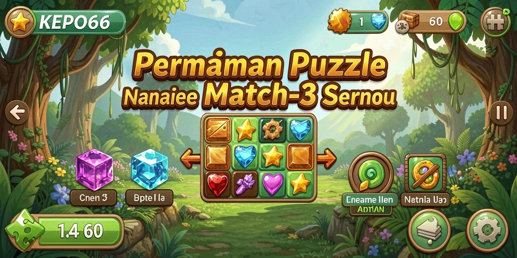 Tampilan gameplay seru dalam permainan Match-3 KEPO66.