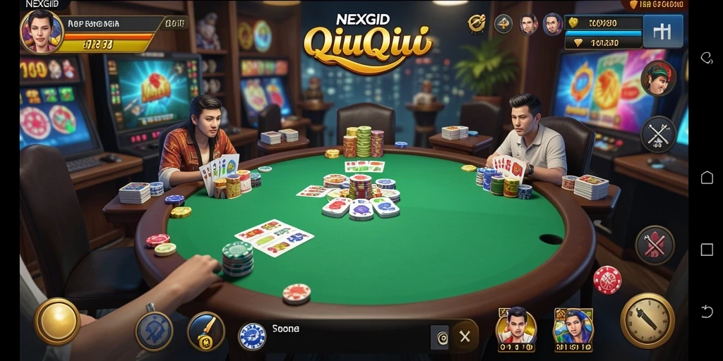 Tangkapan layar gameplay NEXGID menampilkan keseruan bermain QiuQiu.