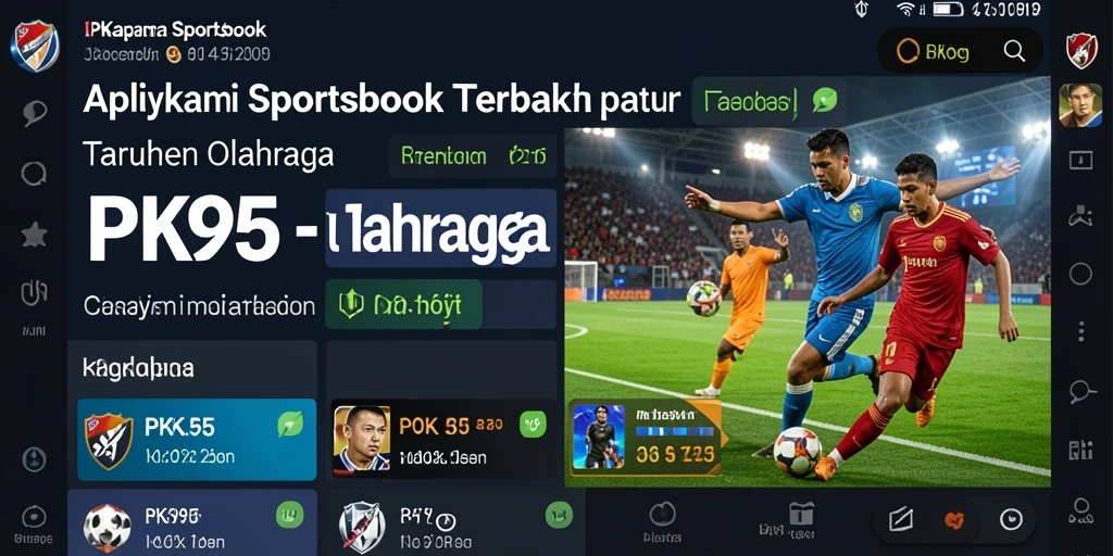 Screenshot gameplay PK95 menunjukkan antarmuka taruhan olahraga yang intuitif.
