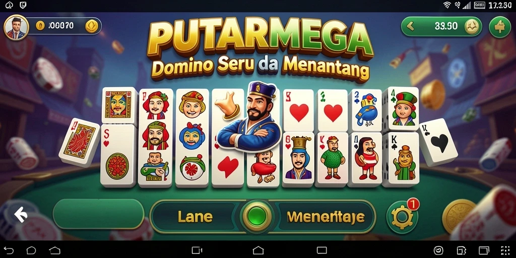 Tangkapan layar permainan domino yang seru di PUTARMEGA.
