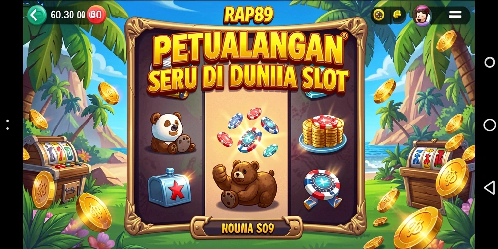 Tampilan menarik dari gameplay RAP89 yang penuh warna dan efek menarik.