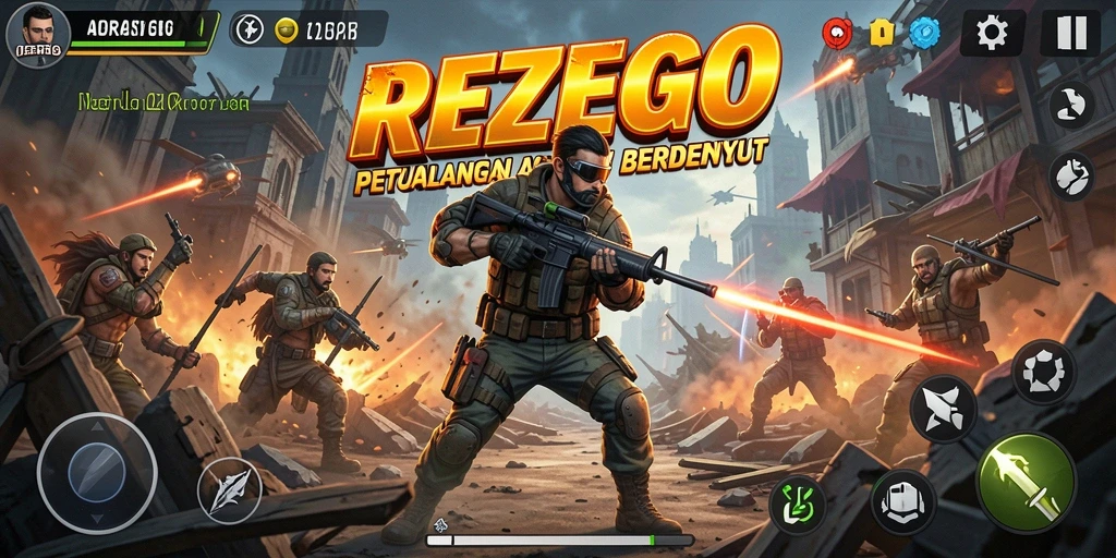 Tangkapan layar menunjukkan aksi menegangkan di REZEGO.