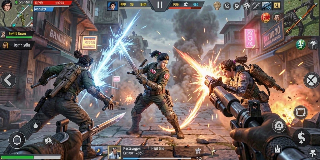 Screenshot RP99 menunjukkan aksi pertarungan yang mendebarkan dalam dunia Fighting.