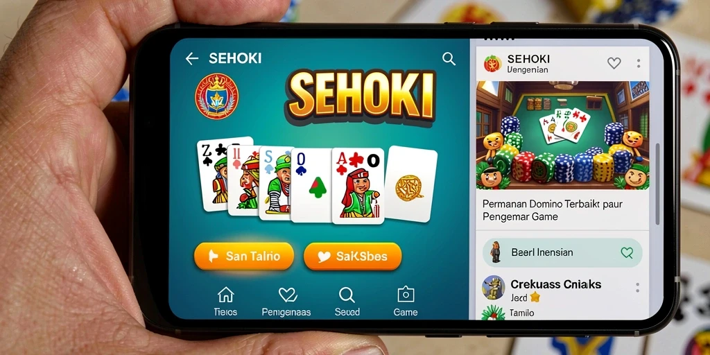 Tampilan gameplay seru SEHOKI saat bermain Domino.