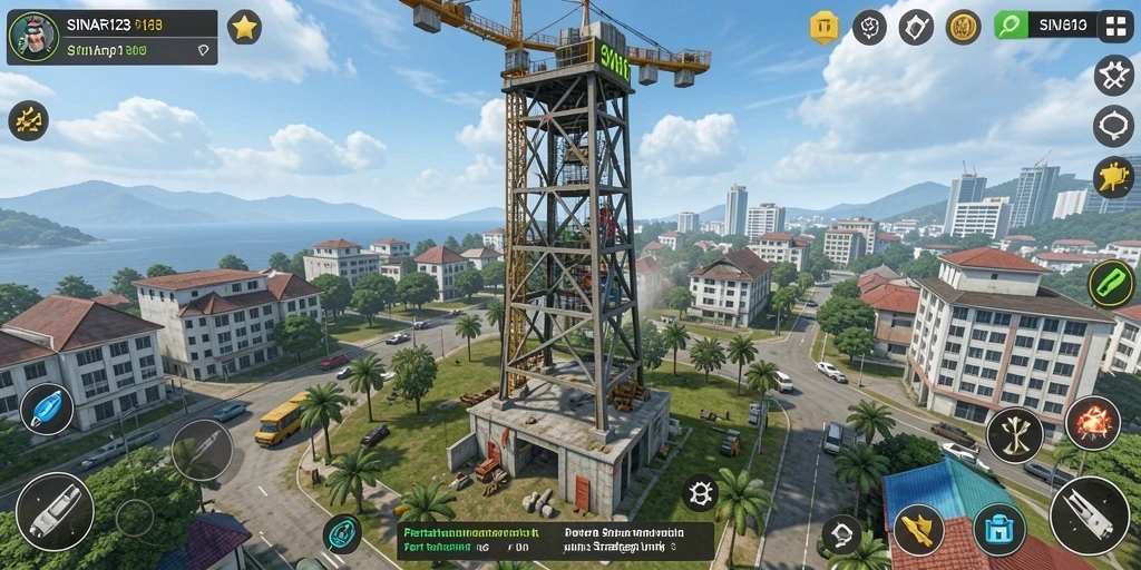 Tangkapan layar menunjukkan aksi mendebarkan dalam gameplay Tower Defense SINAR123.