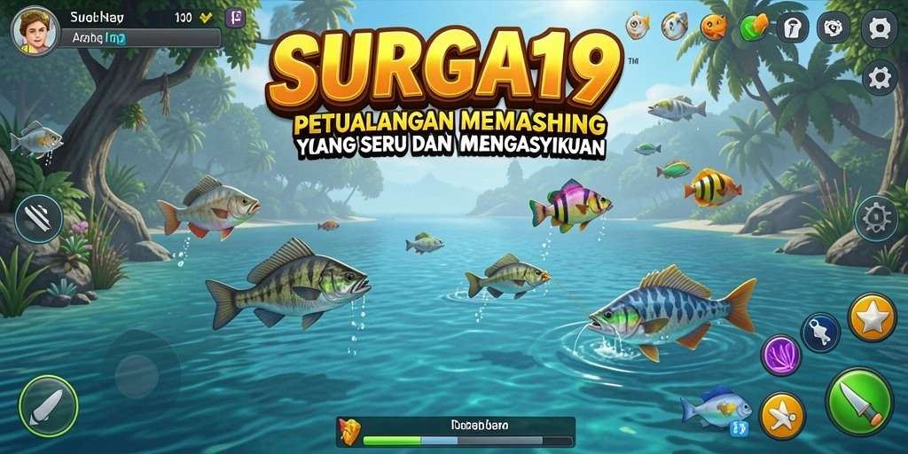 Tangkapan ikan besar di SURGA19 dengan latar belakang alam yang indah.