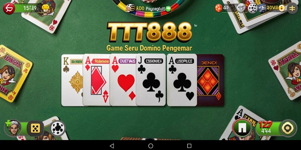 Tangkapan layar permainan TTT888 menunjukkan serunya bermain Domino dengan teman-teman.