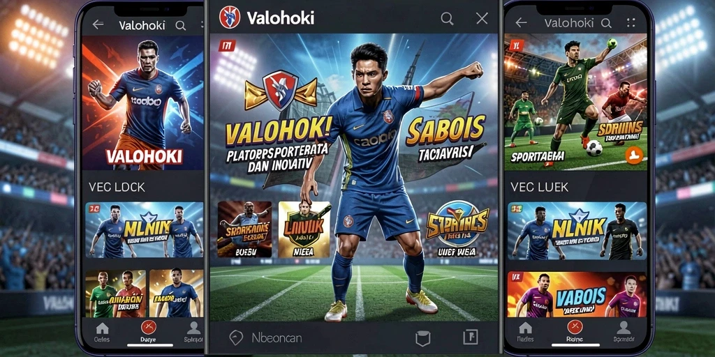 Tangkapan layar utama VALOHOKI menampilkan antarmuka taruhan olahraga yang menarik.